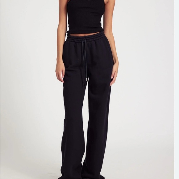 NWT SPRWMN Black Baggy Athletic Sweatpants - Picture 1 of 6